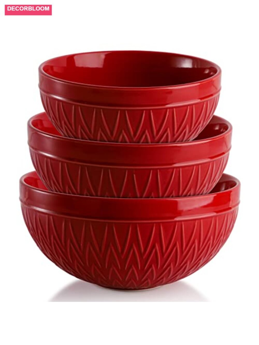 Porcelain Nesting Mixing Bowl Set 3 Piece Ceramic Serving Bowls